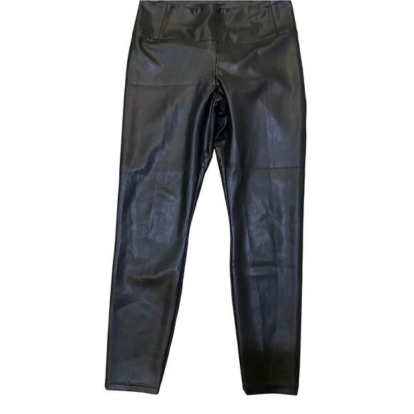 Rachel Zoe 8 high rise & waisted black soft faux leather ankle step in pants - Picture 5 of 10